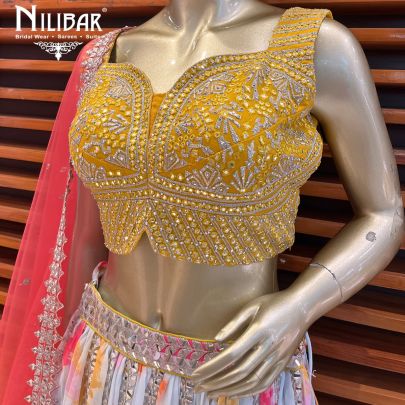 Multicolor Silk Tye ad Dye Lehenga