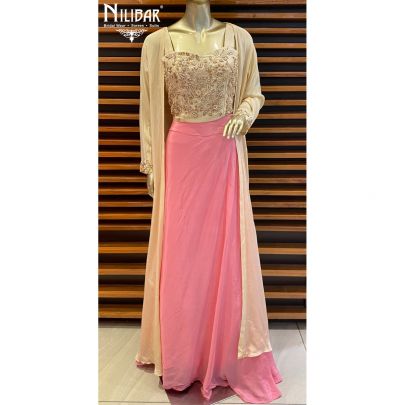 Pink Silk Indo western latte