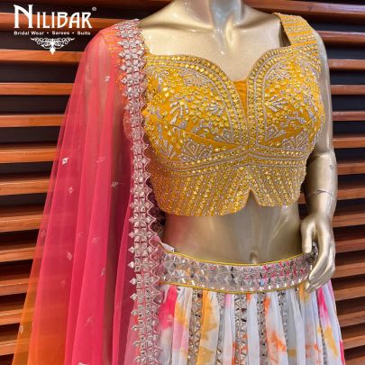 Multicolor Silk Tye ad Dye Lehenga