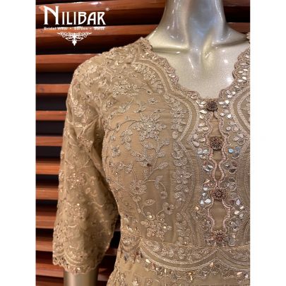 Peanut Georgette Sharara Suit