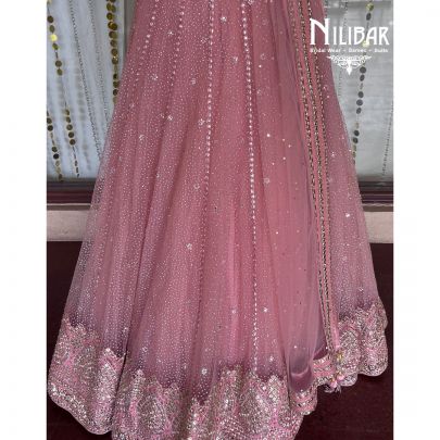 Punch Pink Net Lehenga