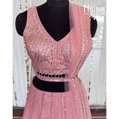 Punch Pink Net Lehenga