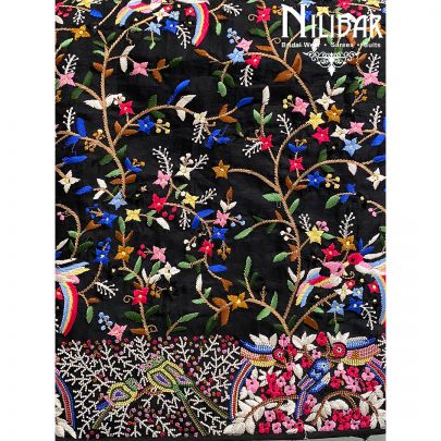 Black Organza Unstitched Suit 