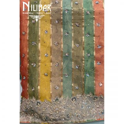 Multi colored Organza Unstitched Suit
