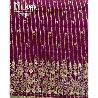 Wine Silk Unstitched Suit 