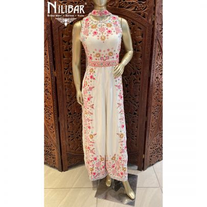 Daisy White Silk Jumpsuit