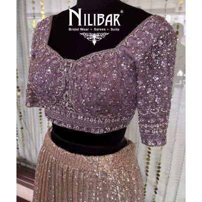 Lavender Purple Net Lehenga