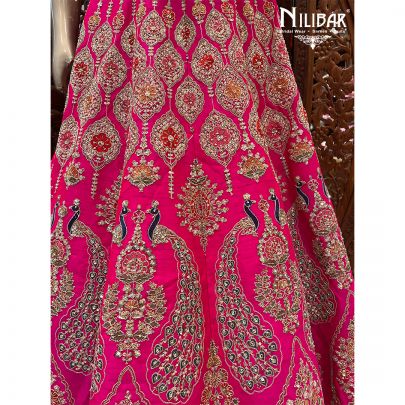 Hot Pink Silk and Net Lehenga
