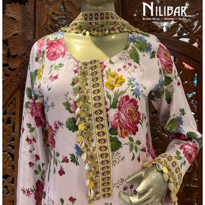 Bubblegum Silk and Net Palazzo Suit