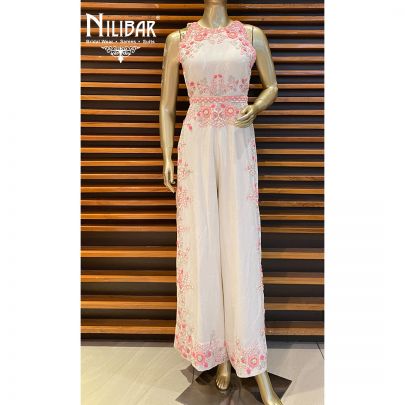 Milky White Silk Jumpsuit  