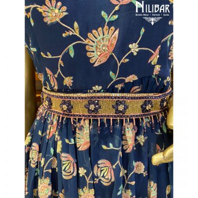 Medium Blue Georgette Jumpsuit
