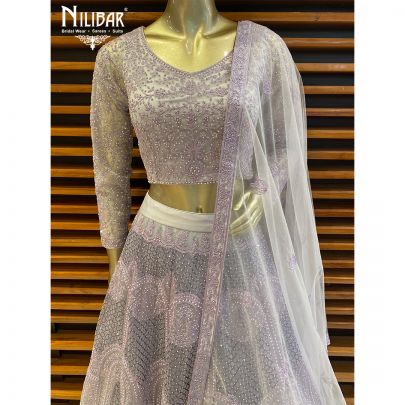 Lavender Net Lehenga