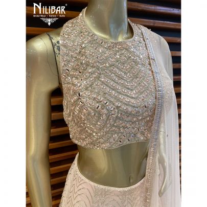 Blush Pink Georgette and Silk Lehenga