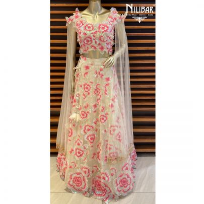 Ivory Net Lehenga