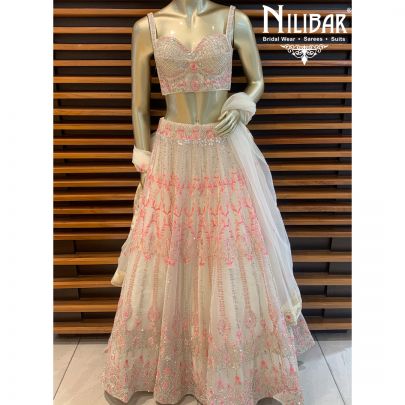 White Net Lehenga