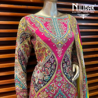 Multicolor Crepe  Garara Suit