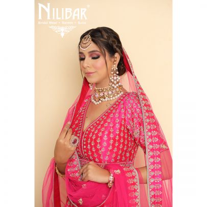 Rani Pink Silk Bridal Lehenga