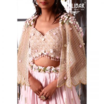 Ice Pink Georgette Lehenga