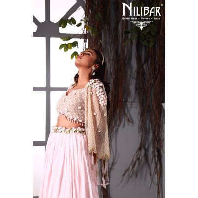 Ice Pink Georgette Lehenga