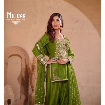 Parrot Green Silk Suit