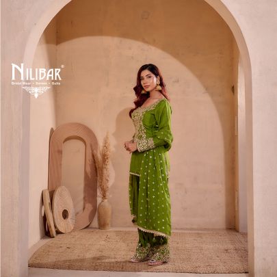 Parrot Green Silk Suit