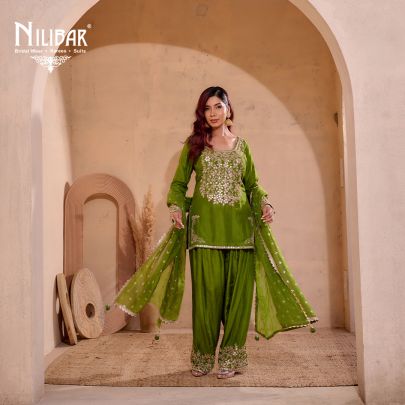 Parrot Green Silk Suit