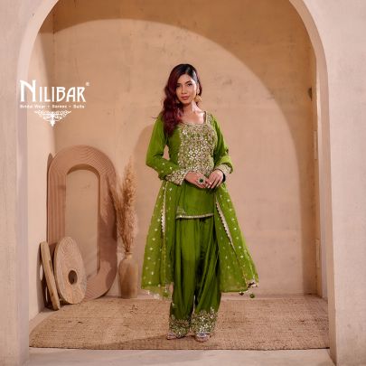 Parrot Green Silk Suit