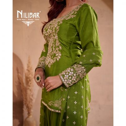 Parrot Green Silk Suit