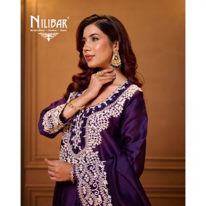Dark Purple Flared Palazzo Set
