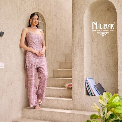Onion Pink Soft Net Flared Pant