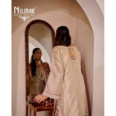 Gold & Onion Pink Flared Palazzo Suit Set