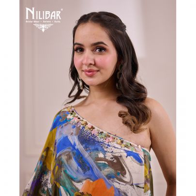 Milky White Satin Sharara Suit
