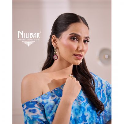 Blue Georgette Indo Western Suit