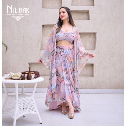 Pastel Pink Georgette Crop Top