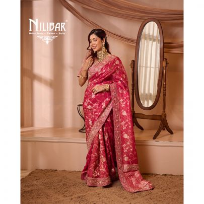 Hot Pink Banarsi Silk Saree
