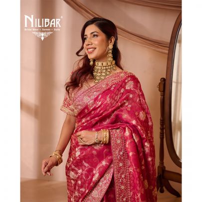 Hot Pink Banarsi Silk Saree