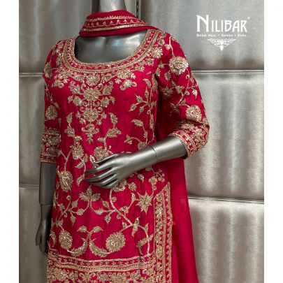 Majenta Pink Silk Flared Palazzo
