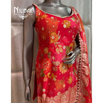 Multicolor Organza Garara Suit