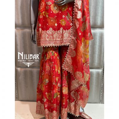 Multicolor Organza Garara Suit