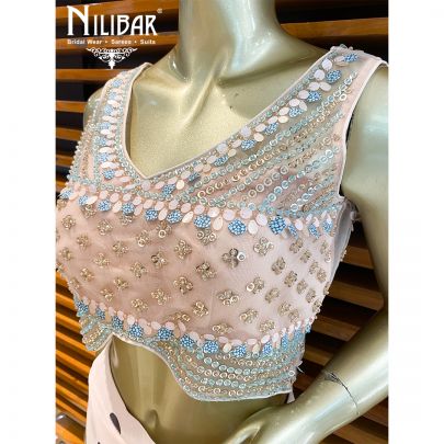 Blush Pink Georgette Draped Saree