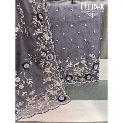 Lava Organza Unstitched Suit