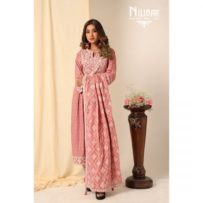 Pink Cotton Anarkali Suit