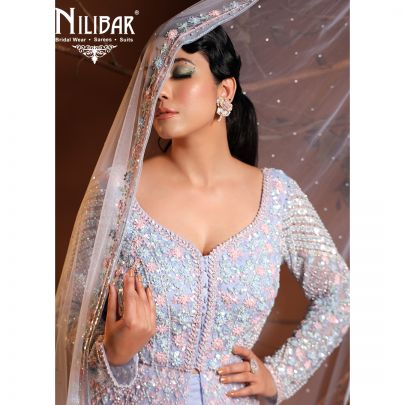 Pastel Purple Net Sharara Suit