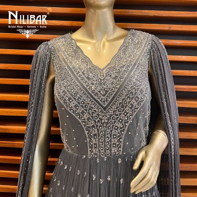 Steel Georgette Gown