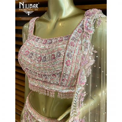 Ivory Organza Bridal Lehenga