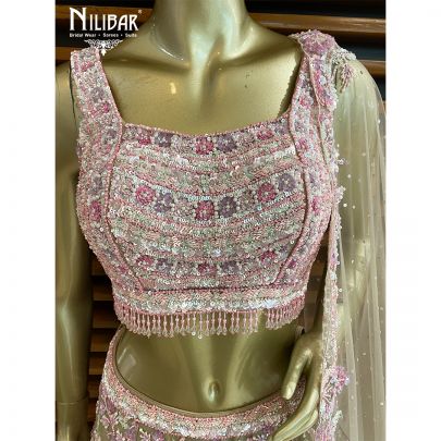 Ivory Organza Bridal Lehenga