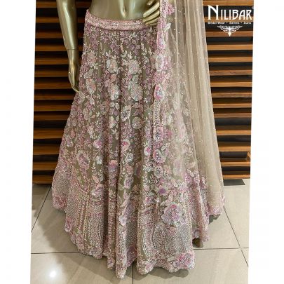 Ivory Organza Bridal Lehenga