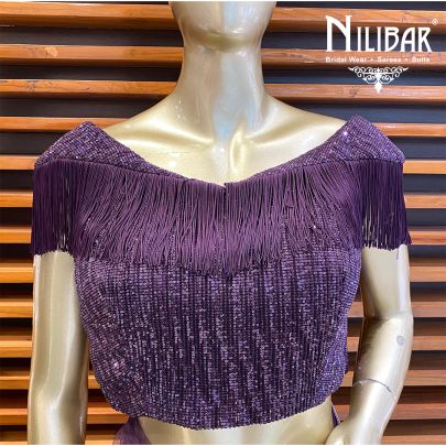 Russian Violet Net Saree