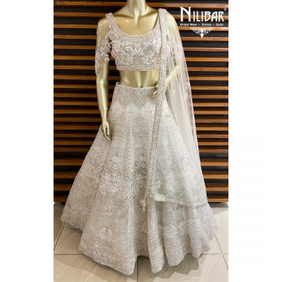 white Net Bridal Lehenga