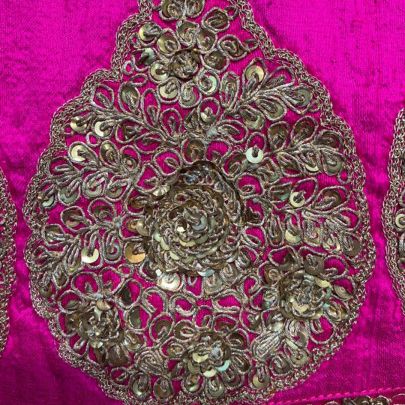 Orange and Magenta Silk Lehenga